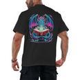 Dragon Reading Book Lover Men's Back Print T-Shirt
