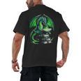Dragon Reading Books Bookworm Men's Back Print T-Shirt