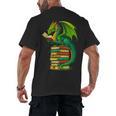 Dragon Reading Books Matching Bookworm Readers Librarian Men's Back Print T-Shirt