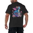 Dragons And Books Dragon Reading Book Lover Girl Bookworm Men's Back Print T-Shirt