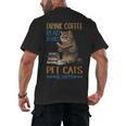 Drink Coffee Read Books Pet Cats Be Happy Bookworm Men's Back Print T-Shirt