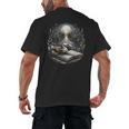 Duck Reading Book Full Moon Lake Scenery Men's Back Print T-Shirt