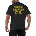 Dungeon Crawler Carl Yellow Text Logo LitRPG Series Book Men's Back Print T-Shirt Dungeon Crawler Carl Yellow Text Logo LitRPG Series Book Men's Back Print T-Shirt
