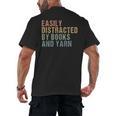 Easily Distracted By Books And Yarn Knitting & Crocheting Men's Back Print T-Shirt Easily Distracted By Books And Yarn Knitting & Crocheting Men's Back Print T-Shirt