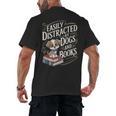Easily Distracted By Dogs And Books Reader Animal Dog Men's Back Print T-Shirt