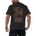 Easily Distracted By Dragons And Books Library Dragon Lover Men's Back Print T-Shirt