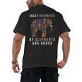 Easily Distracted By Elephants And Books Elephant Men's Back Print T-Shirt Easily Distracted By Elephants And Books Elephant Men's Back Print T-Shirt