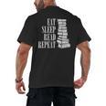 Eat Sleep Read Repeat Reading Book Librarian Men Women Kids Men's Back Print T-Shirt