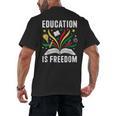 Education Is Freedom Books History Teacher Kids Men's Back Print T-Shirt