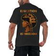 Education Is Freedom Teacher Book Black History Month Men's Back Print T-Shirt