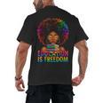 Education Is Freedom Teacher Books History Month Men's Back Print T-Shirt Education Is Freedom Teacher Books History Month Men's Back Print T-Shirt