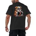 English Bulldog Reading a Book Dog For Men Women Girls Kids Men's Back Print T-Shirt English Bulldog Reading a Book Dog For Men Women Girls Kids Men's Back Print T-Shirt
