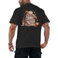 Fall Colors s I Love Fall s Books & Pumpkins Men's Back Print T-Shirt