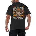 Fall In Love With Reading Book Autumn Pumpkins And Teachers Men's Back Print T-Shirt Fall In Love With Reading Book Autumn Pumpkins And Teachers Men's Back Print T-Shirt