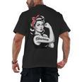 Female Librarian Rosie Riveter Book Guardian Woman Men's Back Print T-Shirt
