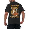 Floral Cow Reading Pun Just One More Chapter Cozy Book Lover Men's Back Print T-Shirt