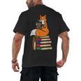 Fox Books Read Reading Librarian America Men Women Kids Men's Back Print T-Shirt Fox Books Read Reading Librarian America Men Women Kids Men's Back Print T-Shirt