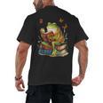 Frog & Toad Fishing Vintage Classic Book Frog Reading Book Men's Back Print T-Shirt