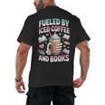 Fueled By Iced Coffee And Books Book Lover Retro Men's Back Print T-Shirt Fueled By Iced Coffee And Books Book Lover Retro Men's Back Print T-Shirt
