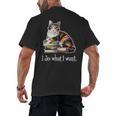 Girls Books I Do What I Want Calico Cat Lover Men's Back Print T-Shirt Girls Books I Do What I Want Calico Cat Lover Men's Back Print T-Shirt