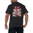 Girly Coquette Gingerbread Books And Hot Cocoa Cozy Season Men's Back Print T-Shirt