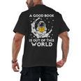 Good Book Is Out Of This World Astronaut Moon Space Reading Men's Back Print T-Shirt Good Book Is Out Of This World Astronaut Moon Space Reading Men's Back Print T-Shirt
