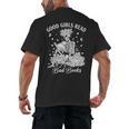 Good Girls Read Bad Books Skeleton Reading Book Halloween Men's Back Print T-Shirt Good Girls Read Bad Books Skeleton Reading Book Halloween Men's Back Print T-Shirt