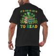 Goods Luck Read Librarian Book Patrick Days Shamrock Clover Men's Back Print T-Shirt Goods Luck Read Librarian Book Patrick Days Shamrock Clover Men's Back Print T-Shirt