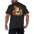 Halloween Ghost Reading Book Lovers Coffee Girl Women Men's Back Print T-Shirt