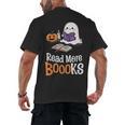 Halloween Teacher Women Cute Reading Ghost Read More Books Men's Back Print T-Shirt Halloween Teacher Women Cute Reading Ghost Read More Books Men's Back Print T-Shirt