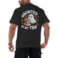 Haunted By My TBR Cute Ghost Book Reading Teacher Halloween Men's Back Print T-Shirt