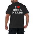 I Heart Book Nerds Book Readers Cute Men's Back Print T-Shirt