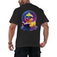 Humor Rubber Duck Reading Book Men's Back Print T-Shirt
