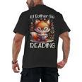 I'd Rather Be Reading Cute Fox Book Lover Reader Bookworm Men's Back Print T-Shirt
