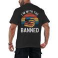 I'm With The Banned Stack Of Books Vintage Sunset Retro Men's Back Print T-Shirt