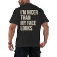 I'm Nicer Than My Face Looks Introverted Introverts Men's Back Print T-Shirt