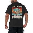 Just A Boy Who Loves Books Reading Bookworm Boys Kids Men's Back Print T-Shirt