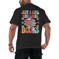 Just A Girl Who Loves Books Reading Cute Bookworm Girls Kids Men's Back Print T-Shirt Just A Girl Who Loves Books Reading Cute Bookworm Girls Kids Men's Back Print T-Shirt