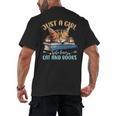 Just a Girl Who Loves Cats And Books Kitties Pet Art Lover Men's Back Print T-Shirt