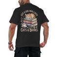 Just A Girl Who Loves Cats And Books Reading Librarian Men's Back Print T-Shirt