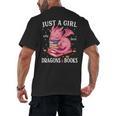 Just A Girl Who Loves Dragons And Books Dragon Reading Lover Men's Back Print T-Shirt