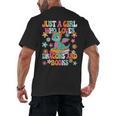Just A Girl Who Loves Dragons And Books Reading Bookworm Men's Back Print T-Shirt Just A Girl Who Loves Dragons And Books Reading Bookworm Men's Back Print T-Shirt