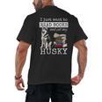 I Just Want To Read Books And Pet My Husky Dog Men's Back Print T-Shirt I Just Want To Read Books And Pet My Husky Dog Men's Back Print T-Shirt