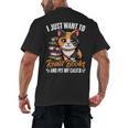 Kawaii Feline Book Reading Read Books Pet My Calico Cat Men Women Men's Back Print T-Shirt
