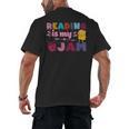 Kids Reading Book Lover Reading Is My Jam Men's Back Print T-Shirt