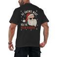 He Knows What You'Ve Been Reading Book Lover Women Santa Men's Back Print T-Shirt