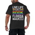 LGBTQ Quote Live Life Like A Banned Rainbow Book Men's Back Print T-Shirt