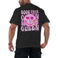 Library Book Fair Queen Vibe Groovy Tie Dye School Reading Men's Back Print T-Shirt