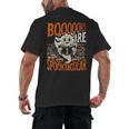 Library Halloween Book Lover Ghost With Books Men's Back Print T-Shirt Library Halloween Book Lover Ghost With Books Men's Back Print T-Shirt