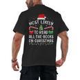 Most Likely To Read A Book On Christmas Family Matching Xmas Men's Back Print T-Shirt